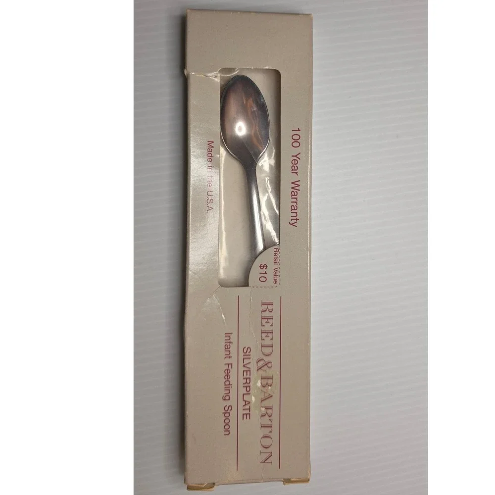 Reed & Barton Silverplate Infant Feeding Spoon NIB set of 2 Made in‎ USA